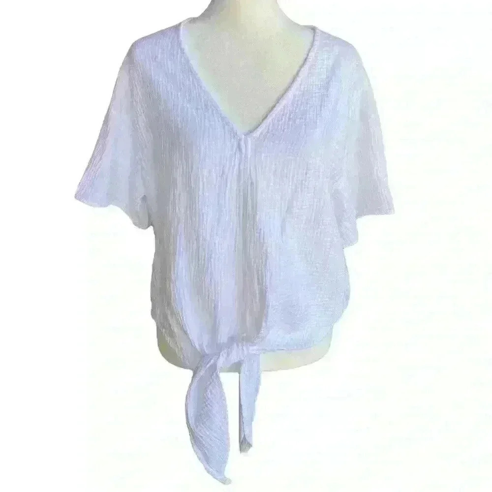 Joie White Gauze Top Size Small